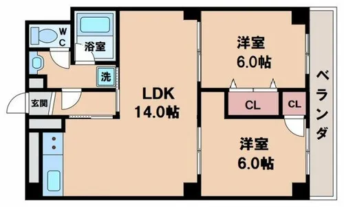レジデンスハイビレッジ【2階】の間取り