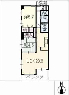 アルス住吉【7階】の間取り