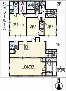 愛知県名古屋市名東区貴船2丁目【一戸建】の間取り