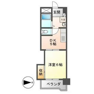 1DKの間取り画像