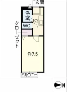 猪高台フルール【1階】の間取り