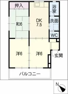 フラワーハイツ【2階】の間取り