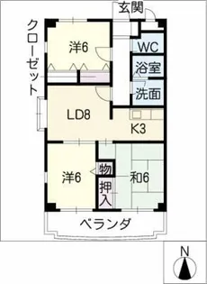 アルカディア中平【3階】の間取り