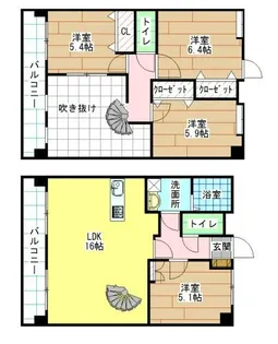 福岡県北九州市小倉北区中津口1丁目【マンション】の間取り