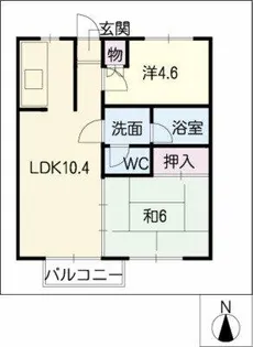 ハイツウィング【2号室】の間取り