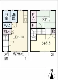 愛知県弥富市平島町喜右味名【タウンハウス】の間取り
