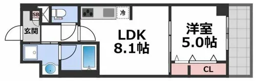 サンシエロ東今里【4階】の間取り