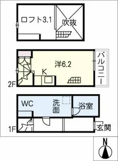 愛知県名古屋市南区内田橋2丁目【タウンハウス】の間取り