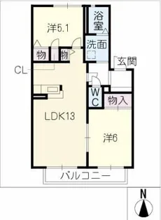 ファミイ A棟【2階】の間取り