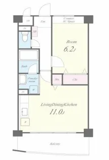 ボヌール有瀬【4階】の間取り