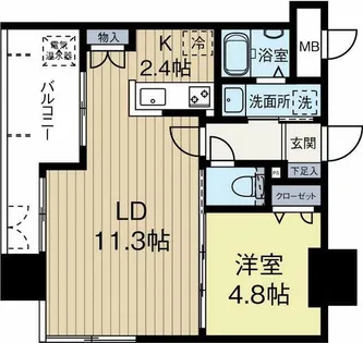 福岡県福岡市中央区清川2丁目【マンション】の間取り