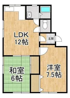 唐崎シャトーハイツ【1階】の間取り