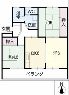 ハイツ穂波【2階】の間取り