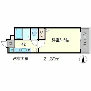 ラ・メゾン・ド・フルール御蔭【4階】の間取り