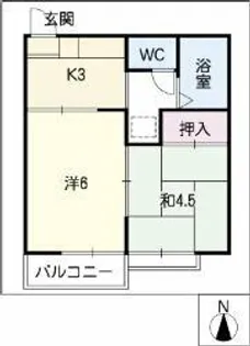 ハイツ上旭サウス【203号室】の間取り