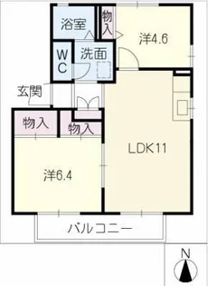サンハイツ徳重Ⅱ【1階】の間取り