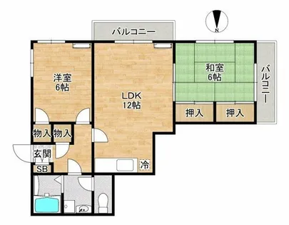 大阪府箕面市半町2丁目【アパート】の間取り