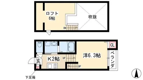 ガーデンヒルズ鶴舞公園【201号室】の間取り