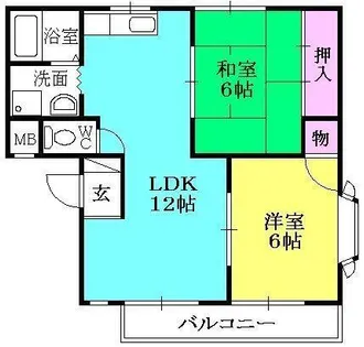 コーポラス ベル【102号室】の間取り