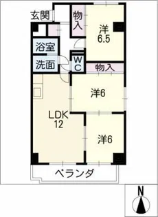 ノンブルメゾン【6階】の間取り
