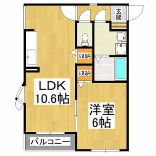 レーゲンボーゲン大美野【1階】の間取り