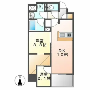 パートナーズ今池【601号室】の間取り