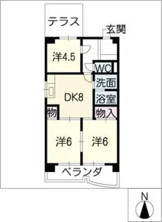 マンションエトワール【4階】の間取り