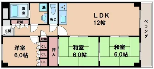 グランドパレス長居【5階】の間取り