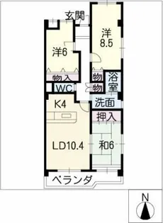 三和シャトー【3階】の間取り