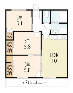 ハウスノーブルサイト【302号室】の間取り