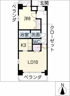 フォンテーヌ峯【2階】の間取り