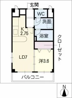 ベルドミールCOMUKAI【1階】の間取り
