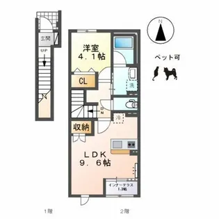 コンフォール門間B【2階】の間取り