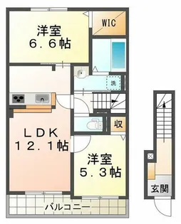 アルコバレーノⅦサウス【2階】の間取り