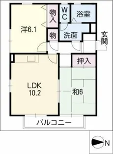 ラフォーレ・ドゥ【2階】の間取り