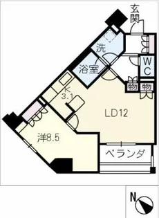 アップルパレス丸の内【5階】の間取り