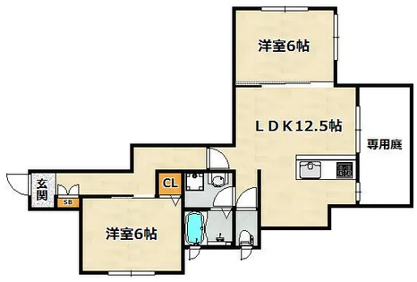 雪御所ハイツ【101号室】の間取り