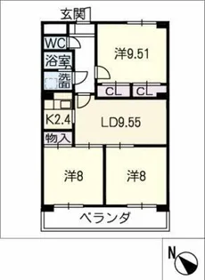 イーストハイツ新安城【3階】の間取り