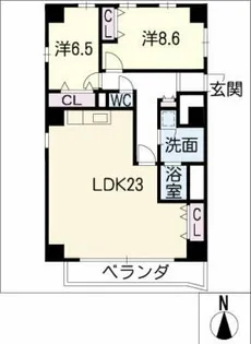 ブロア白鳥庭園【3階】の間取り