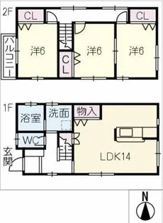愛知県江南市古知野町杉山【一戸建】の間取り