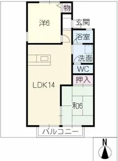 ブラン・ニュー白山【2階】の間取り