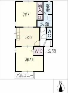ヴィルヌ-ブ【1階】の間取り