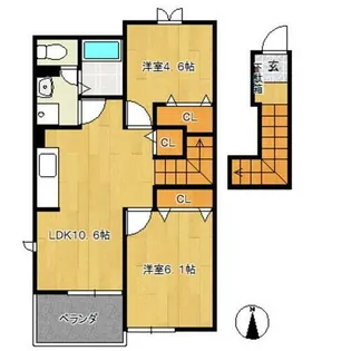 アットイーズ B棟【2階】の間取り