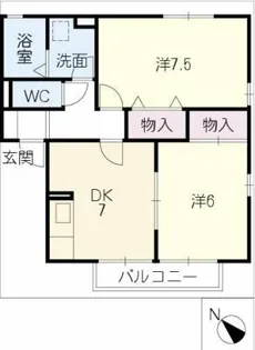 プティシャトー【1階】の間取り