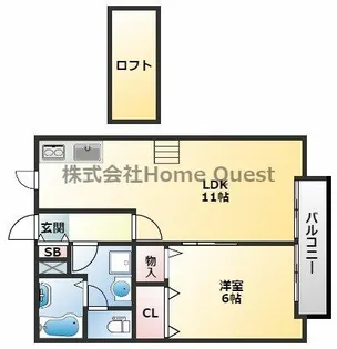 ベルリード加美北A【2階】の間取り
