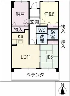 リネット花池Ⅲ【2階】の間取り