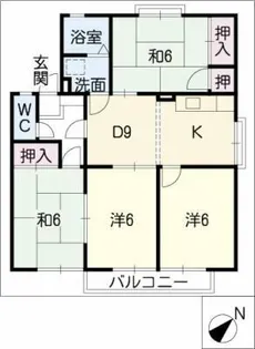 サニーコート弥生【1階】の間取り