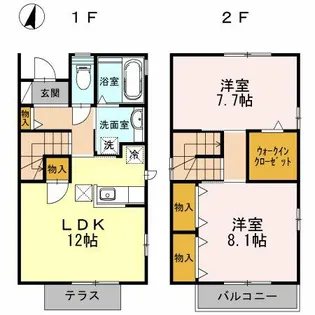 ル・レクチェ A【A号室】の間取り
