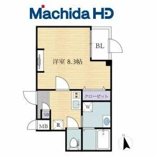 エヌエムスワサントキャトルズ【4FBM号室】の間取り