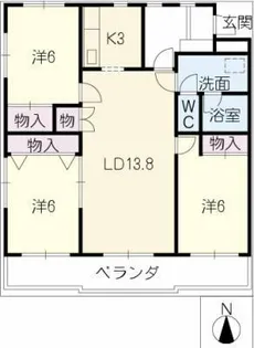 松崎パストラルコート【3階】の間取り